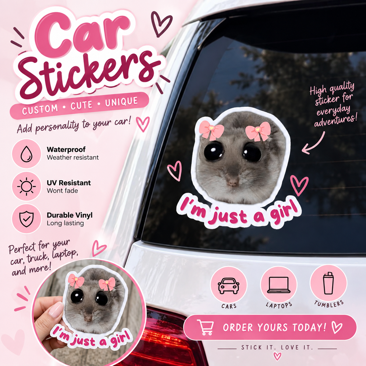 Funny Custom Car Sticker – Waterproof Vehicle Decal